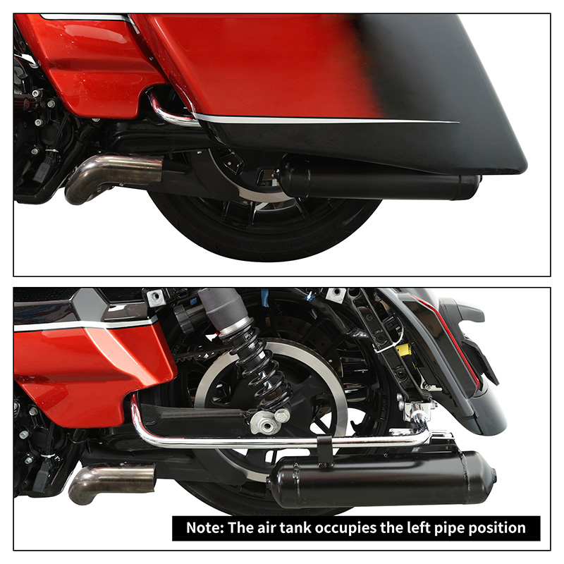 Install TCMT's Rear Air Ride Suspension on the dual-exhaust bike XF2906C94-01-A&XF2906C94-A