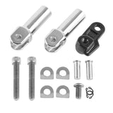 motorcycle mirror mounting kit with chrome brackets, bolts, washers, and hardware