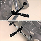 Black motorcycle forward control foot pegs and pedals installed on bike