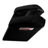 TCMT Vivid Black 5" Stretched Hard Saddlebags 5"x7" CVO Speaker Lids Fit For Harley Touring '14-'24
