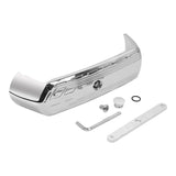 Chrome motorcycle exhaust heat shield kit with mounting hardware on white background
