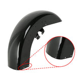Glossy black motorcycle rear fender with mounting holes and close-up detail inset