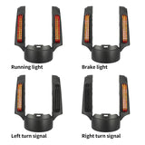 Carbon fiber motorcycle tail light with running, brake, left and right turn signal functions