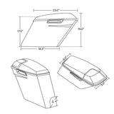 TCMT Vivid Black 5" Stretched Hard Saddlebags 5"x7" CVO Speaker Lids Fit For Harley Touring '14-'24