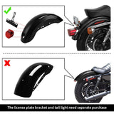 Motorcycle rear fender with correct license plate bracket and tail light installation comparison