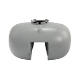 Gray metal motorcycle fuel gas tank cover isolated on white background