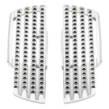 Chrome car grille covers with black studded accents, automotive exterior accessories