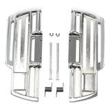 Chrome truck tailgate handle replacement kit with springs, pins, and clips on white background