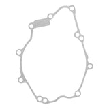 Motorcycle engine gasket with multiple bolt holes on a white background