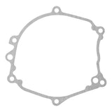 Motorcycle engine cover gasket gray part with bolt holes on white background