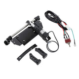 Electric outboard motor tilt trim kit with mounting bracket, wiring, and hardware on white background