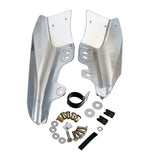Aluminum motorcycle exhaust heat shields with mounting hardware set