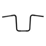 Black ape hanger bicycle handlebar on white background