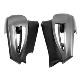 Glossy gray motorcycle fairing side panels with angular cutout design on white background