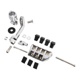 Chrome motorcycle foot peg mounting kit with bolts and rubber inserts on white background