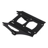 Black adjustable metal seat bracket for racing car or simulator, isolated on white background