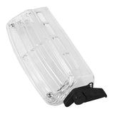 Clear plastic protective cover with black adjustable latch for electrical switches