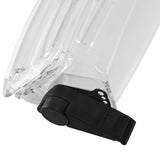 Clear plastic container with black vented cap, close-up product photo