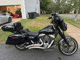 TCMT 10.7" Black/Chrome Latches Chopped Trunk with Backrest Pad Fit For Harley Touring '14-'26 - TCMT
