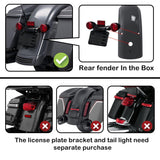 Motorcycle rear fender included in box, license plate bracket and tail light sold separately