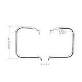 Chrome motorcycle crash bars set with bolts, 33cm tall, 2.57cm diameter, on white background