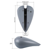 TCMT 5" Stretched 4.5 Gal.Gallons Fuel Gas Tank Fit For Harley Touring Glide Choppers - TCMT