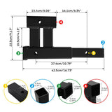 TCMT Rear Dual 2" Trailer Hitch Receiver Rise Drop Extender Adapter Tow Truck 4000 LB - TCMT