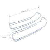 Pair of chrome luggage rack guards, 50cm by 8.7cm, white background, auto accessories