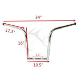 TCMT 1-1/4" Ape Hangers Bars FAT Handlebars Chrome Fit For Harley Softail Sportster XL FLST FSXT - TCMTMOTOR