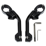 TCMT 1 1/4" Long Angled Highway Engine Guard Bar Footpegs Mount Kit For Harley - TCMTMOTOR