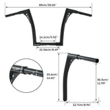 TCMT 10'' 12'' 14'' 16''18" 20" Rise 1.25" Handlebar Bar Black For Harley Davidson FLST FXST - TCMTMOTOR