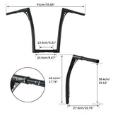 TCMT 10'' 12'' 14'' 16''18" 20" Rise 1.25" Handlebar Bar Black For Harley Davidson FLST FXST - TCMTMOTOR