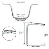 TCMT 10'' 12'' 14'' 16'' 18'' Ape Hanger Handlebar Bar Chrome For Harley FLST FXST Sportster XL - TCMTMOTOR