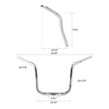 TCMT 10"/12" Rise 1.25" Ape Hanger Handlebar Fit For Indian Chieftain '14-'17 - TCMT