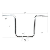TCMT 12"-18'' Rise 1-1/4" Curve Ape Handlebar Chrome Fit For Harley Sportster Softail FLST FXST - TCMT