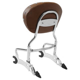 TCMT 12" Sissy Bar Backrest & Leather Pad Fit For Indian Chief Vintage '14-'18 - TCMT
