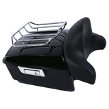 TCMT 13.7" King Tour Pack with Wrap Around Backrest Pad & Top Luggage Rack Fit For Harley Touring '14-'24