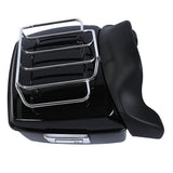 TCMT 13.7" King Tour Pack with Wrap Around Backrest Pad & Top Luggage Rack Fit For Harley Touring '14-'24