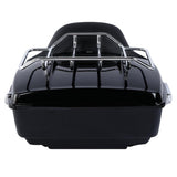 TCMT 13.7" King Tour Pack with Wrap Around Backrest Pad & Top Luggage Rack Fit For Harley Touring '14-'24