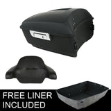 TCMT 13.7" King Tour Pack with Wrap Around Backrest Pad Fit For Harley Touring '14-'24