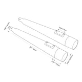 TCMT 4" Megaphone Slip On Dual Exhaust Pipe Fit For Harley Touring '95-'16 - TCMT