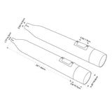 TCMT 4" Megaphone Slip-On Muffler Exhaust Pipes Fit For Harley Touring '17-'24 - TCMT
