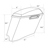 TCMT 5" Stretched Extended Saddlebags Fit For Harley Touring '14-'24 - TCMT