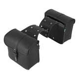 TCMT Black PU Leather Saddlebags Side Bag Fit For Harley Sportster Dyna Yamaha Honda Suzuki - TCMT