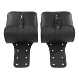 TCMT Black PU Leather Saddlebags Side Bag Fit For Harley Sportster Dyna Yamaha Honda Suzuki - TCMT