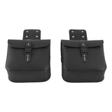 TCMT Black PU Leather Saddlebags Side Bag Fit For Harley Sportster Dyna Yamaha Honda Suzuki - TCMT