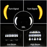 TCMT LED Headlight Hi/Lo Lamp Turn Signal Lights Fit For Harley Road Glide '15-'24 - TCMT