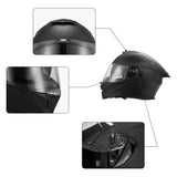 TCMT Matte Black DOT Full Face Motorcycle Helmet w/Dual Visor Extra Tinted Shield Bluetooth Ready - TCMT