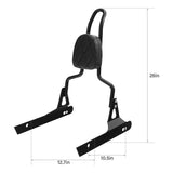 TCMT Rear Detachable Backrest Chrome Sissy Bar Pad Fit For Harley Dyna '06-'17 - TCMT