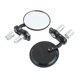 TCMT Universal 3" Round 7/8" Handle Bar End Rearview Mirror Fit For Harley Honda - TCMT